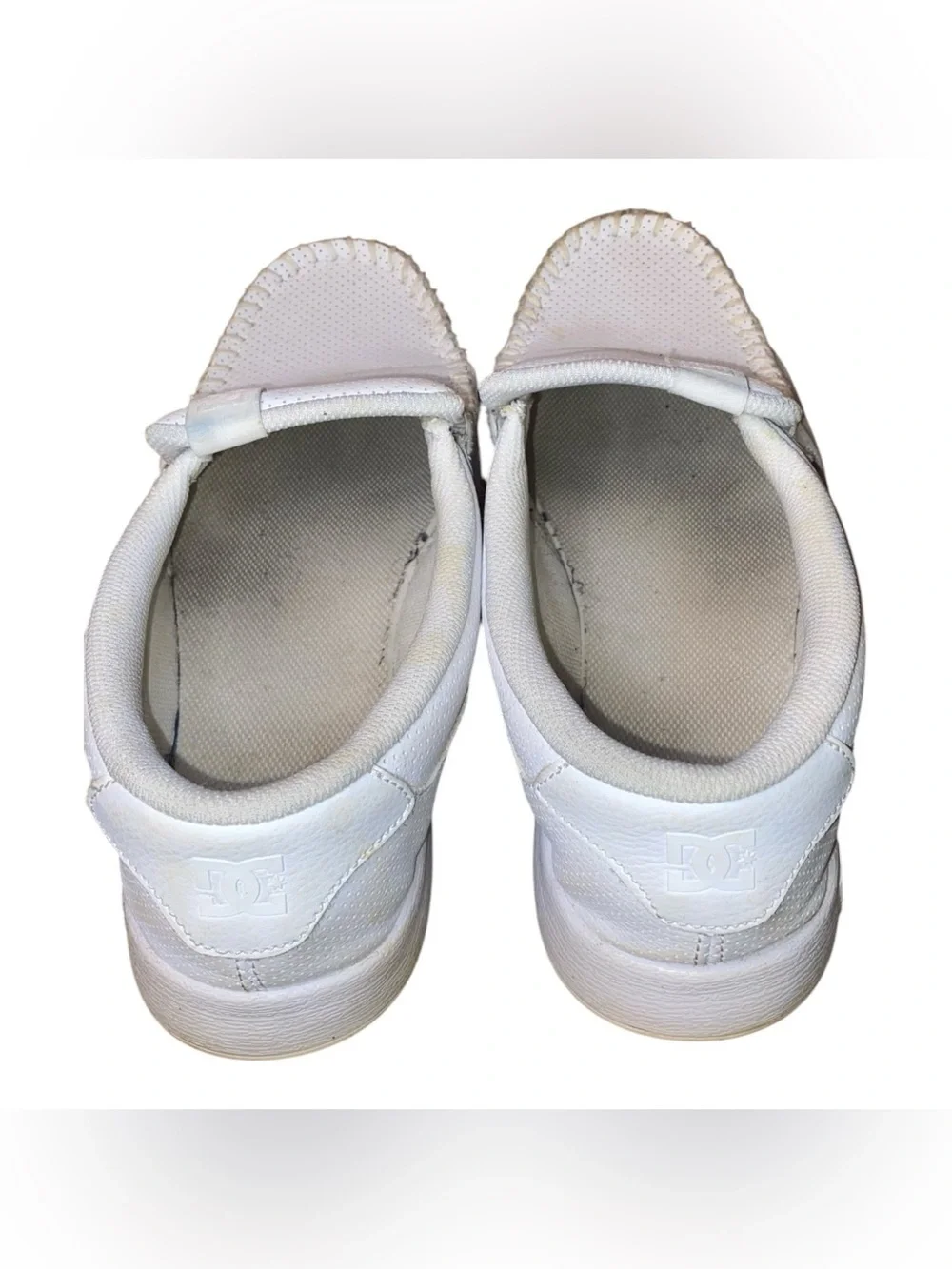 DC VILLIAN 2 Perforated Leather After Skate Slip On Casual Shoes White Size 10
